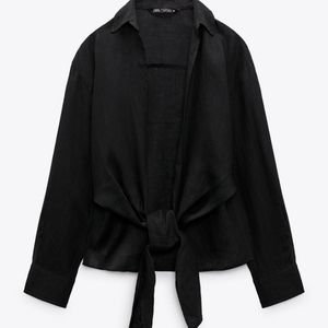 LINEN SHIRT WITH KNOT